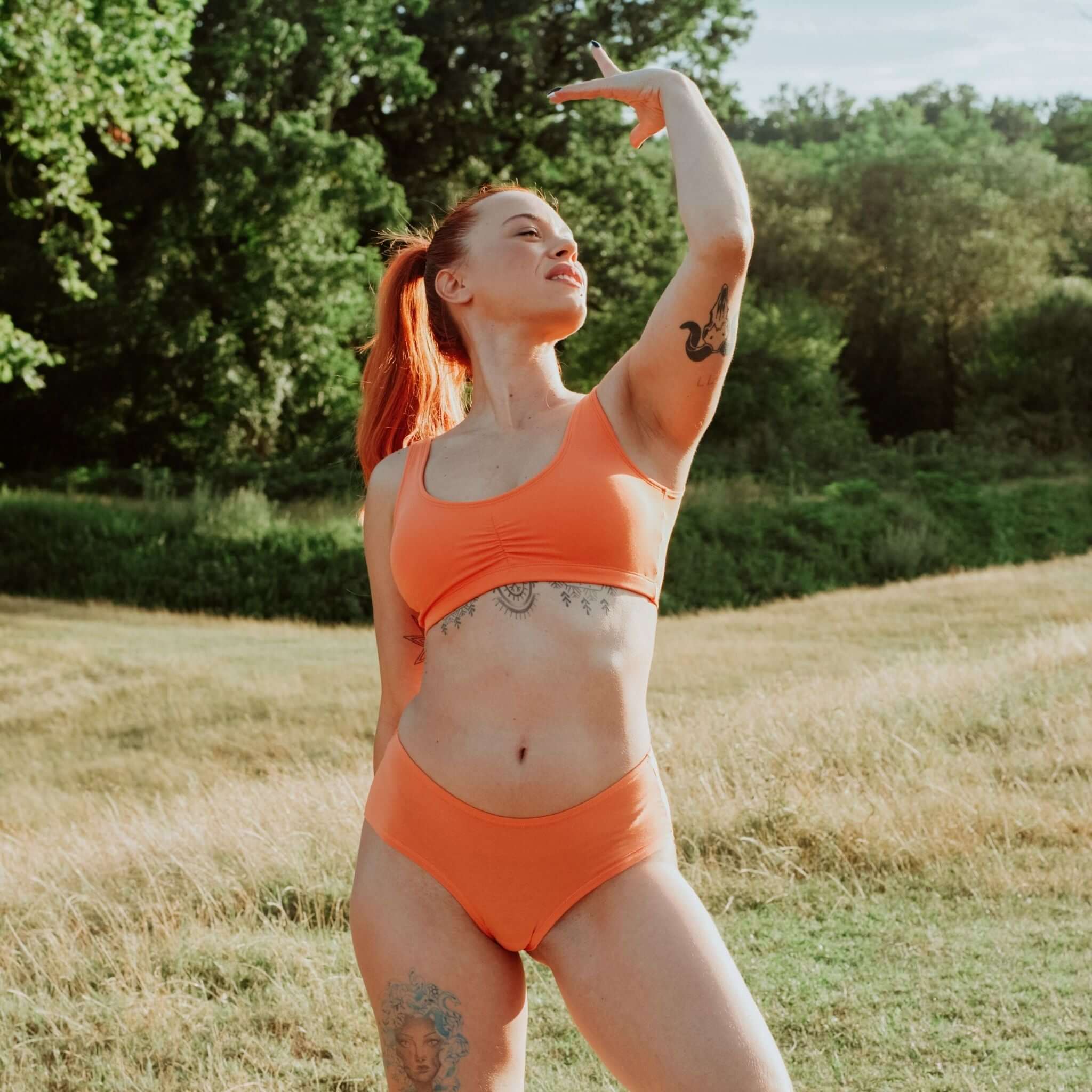 Aprikose-Bio-Baumwoll-Hipster-Panty