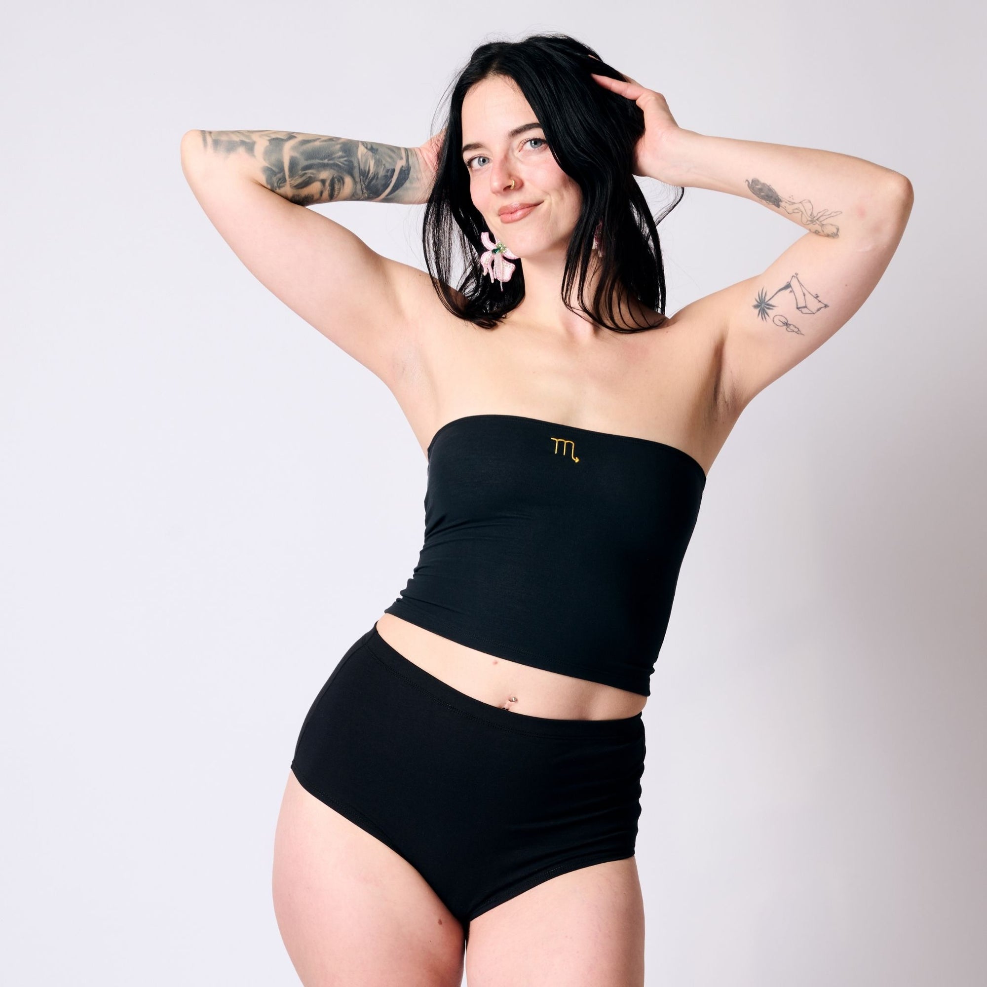 Besticktes Sternzeichen Tube-Top aus Micromodal