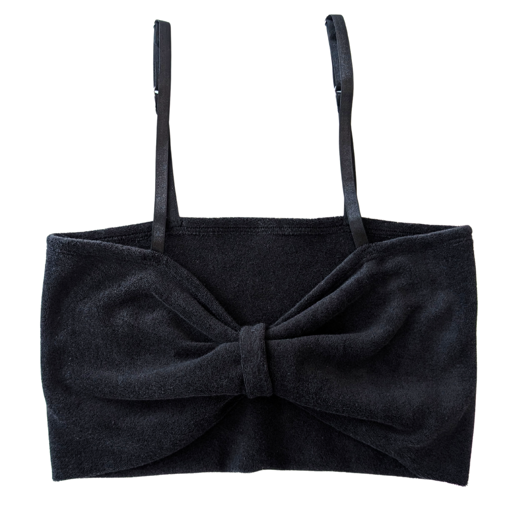 Schwarz-Velours-Schmetterling-Top 