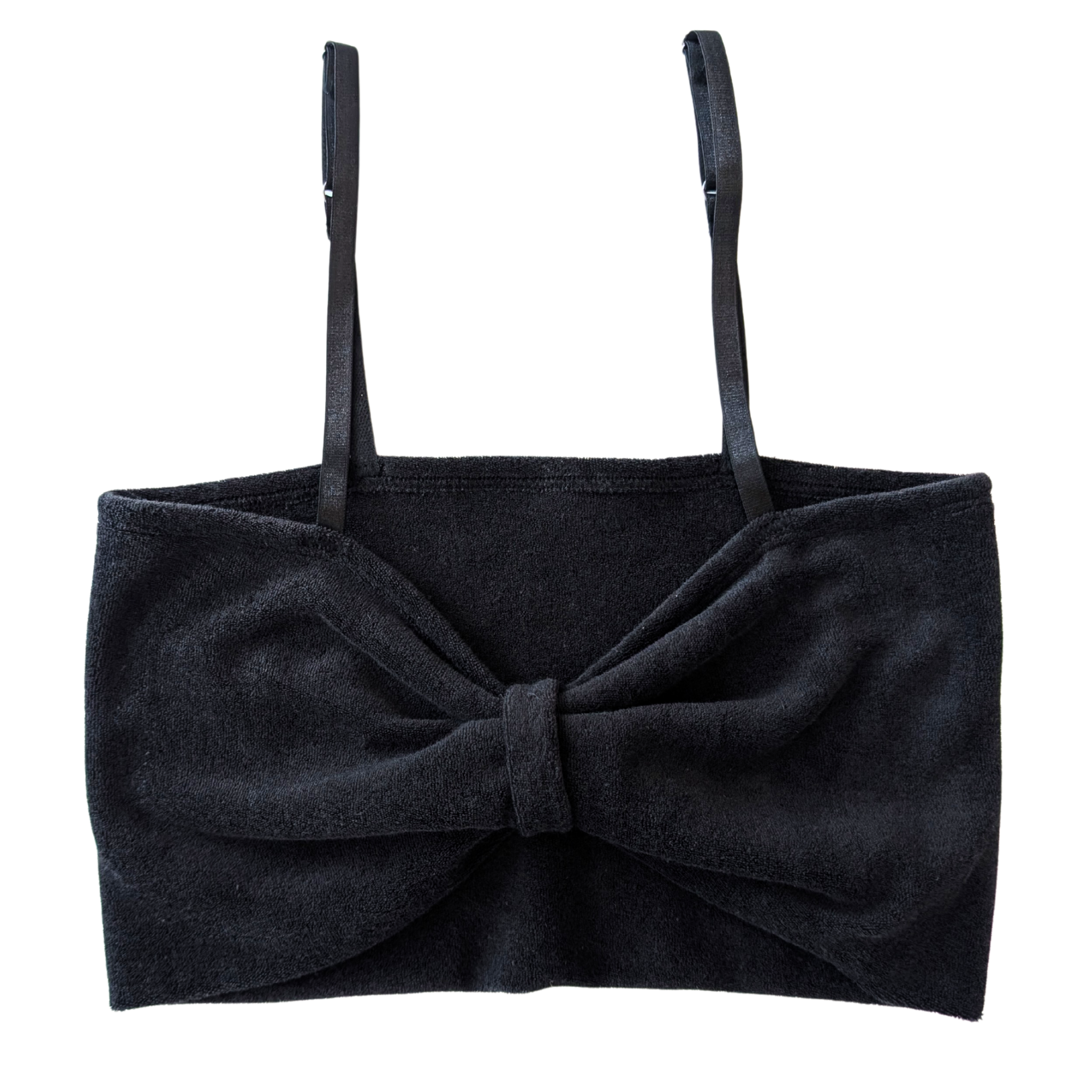 Black Fuzzy Velour Butterfly Top