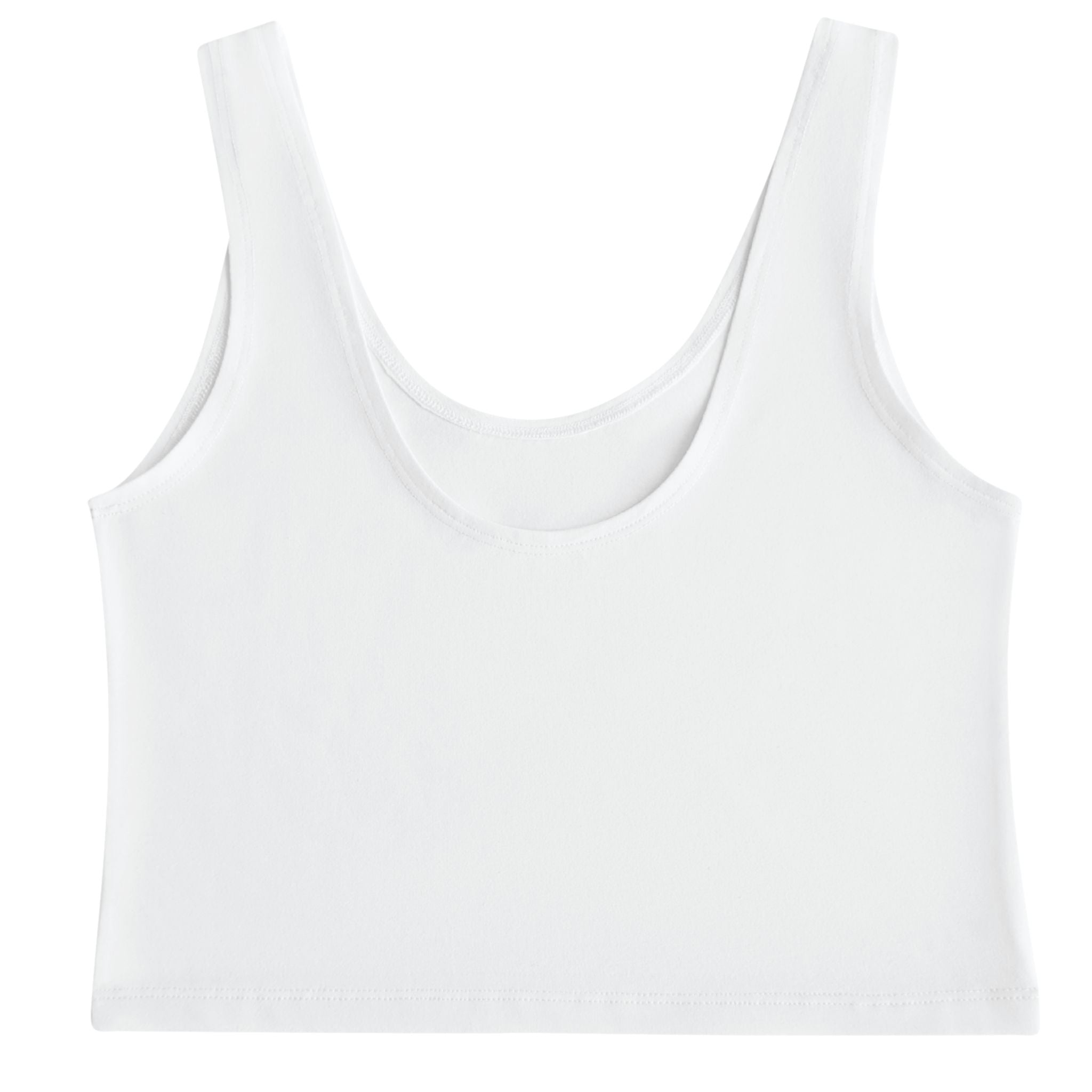 White Organic Cotton Cropped Tank Top
