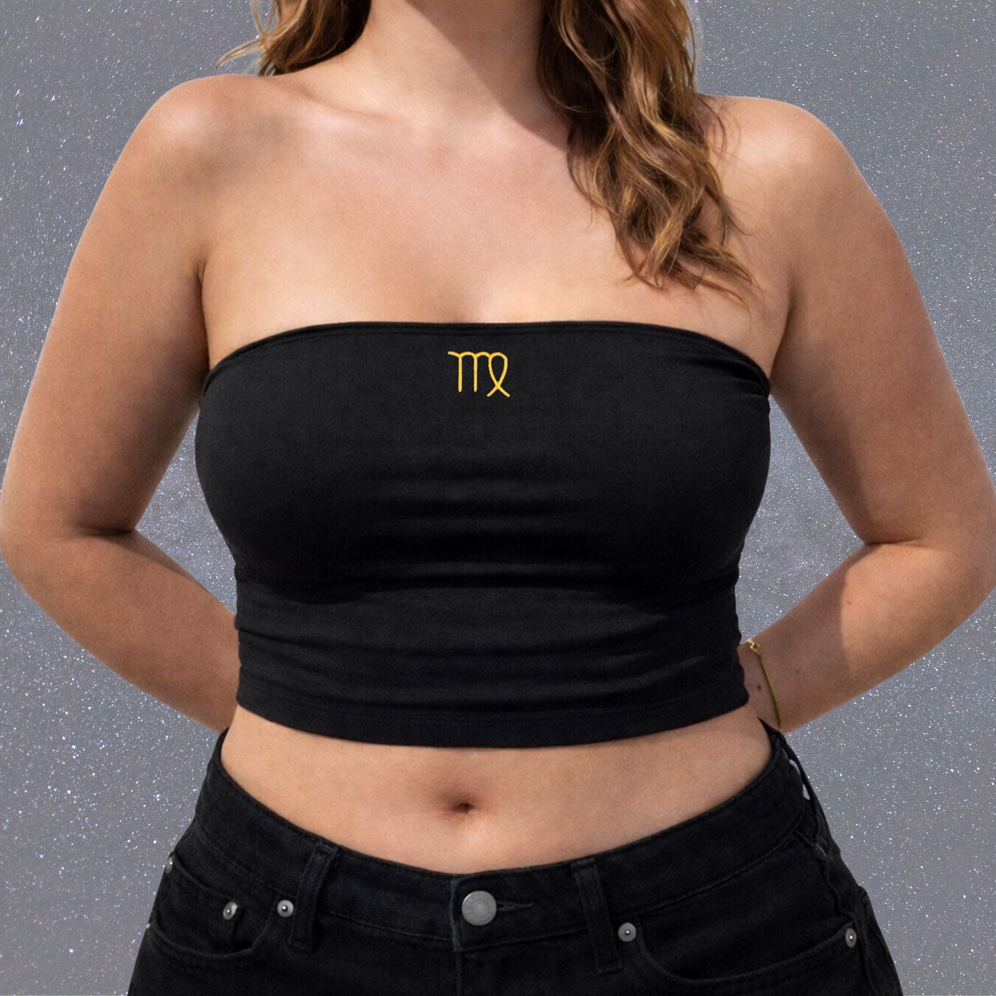 Embroidered Zodiac Tube Top