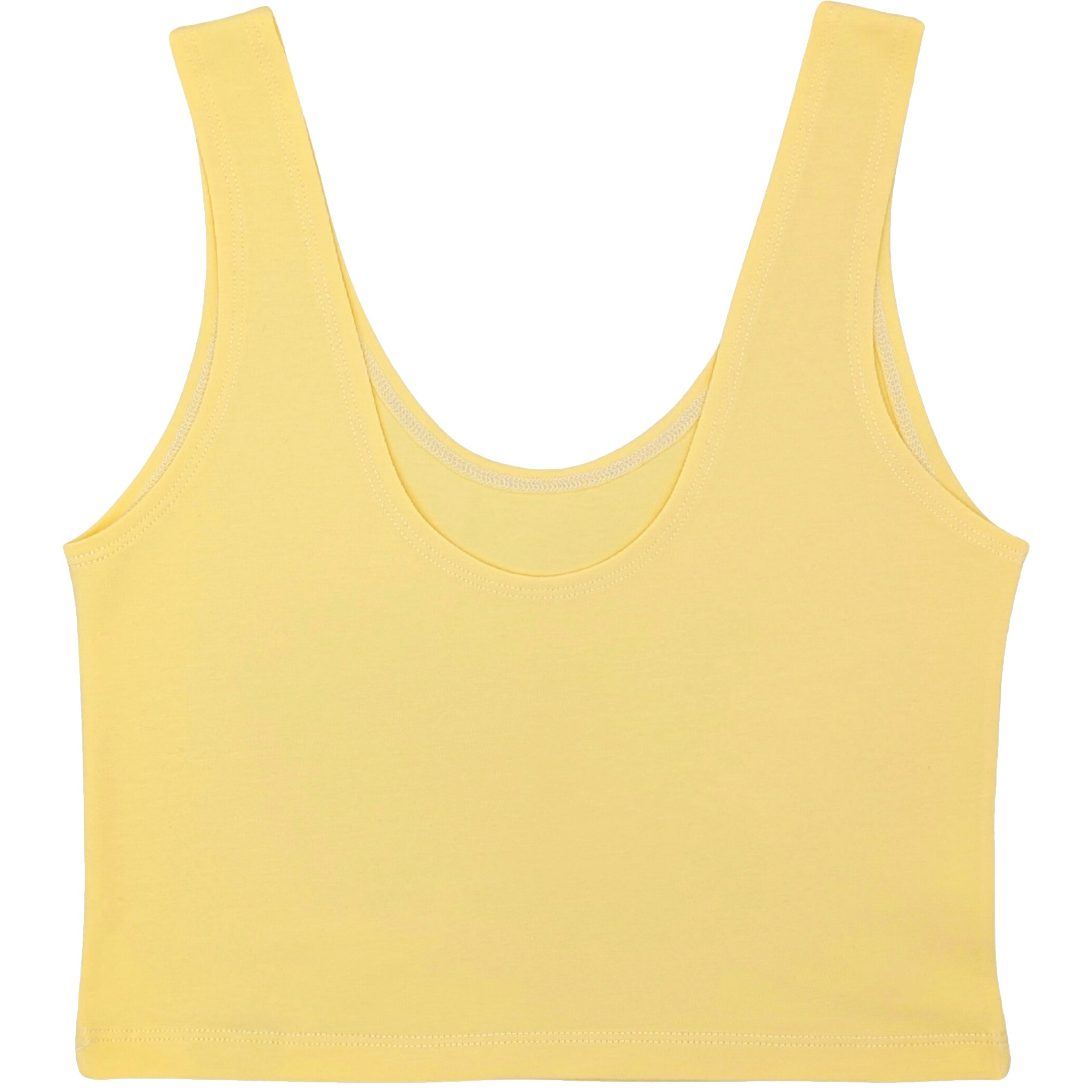 Buttergelb-Bio-Baumwoll-Cropped-Tank-Top