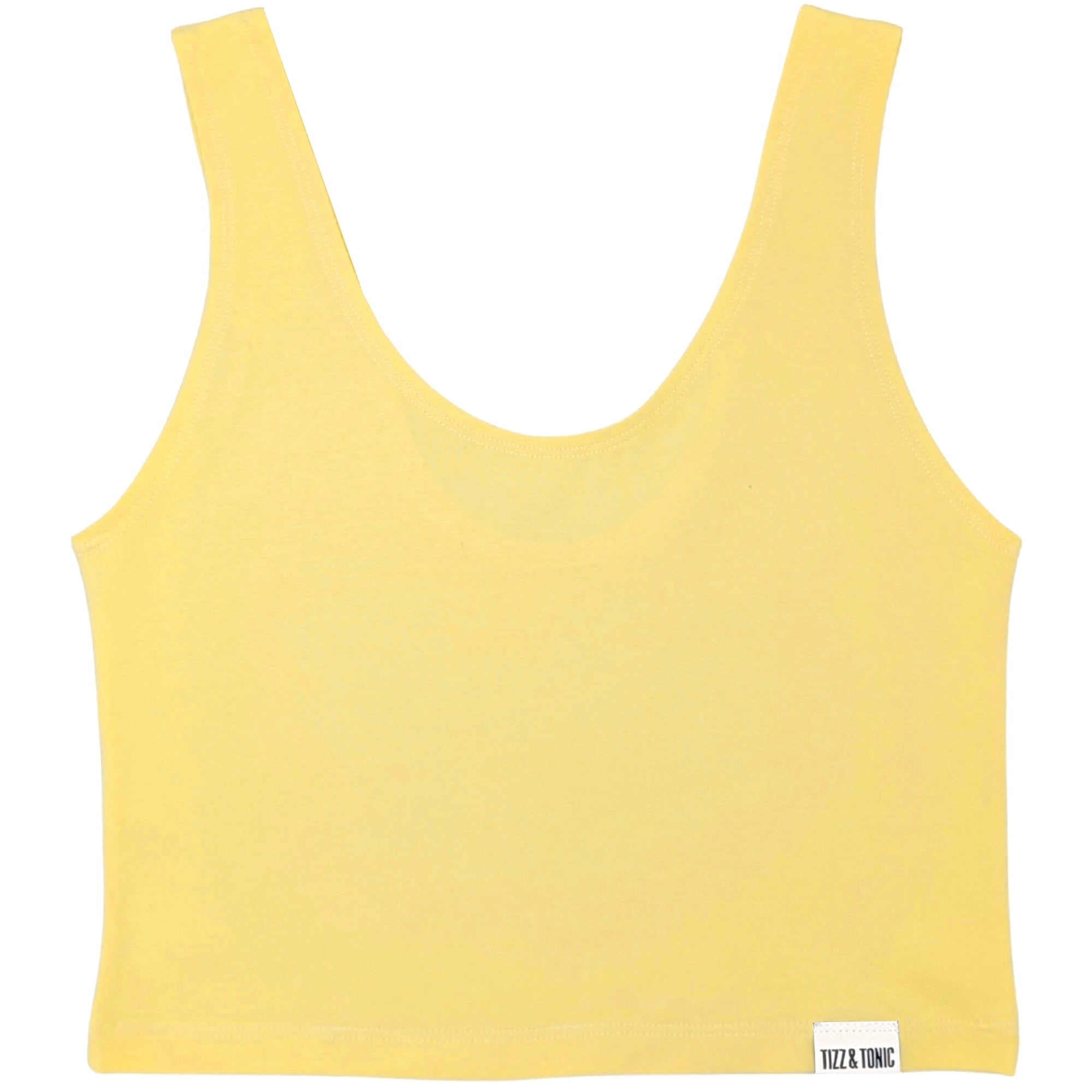 Buttergelb-Bio-Baumwoll-Cropped-Tank-Top