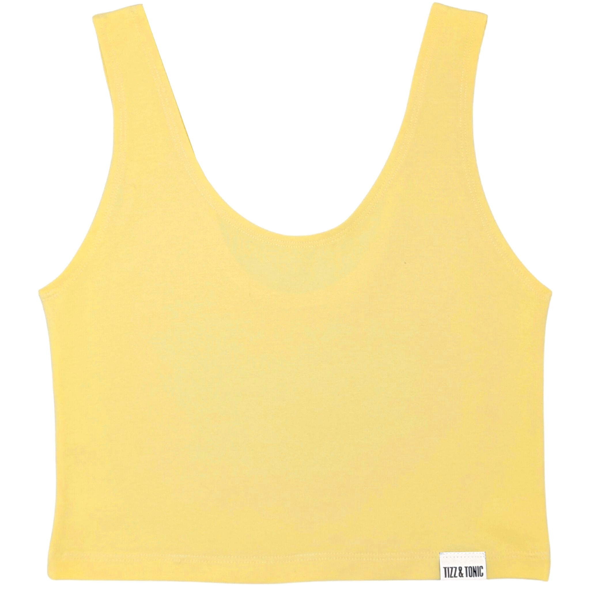 Buttergelb-Bio-Baumwoll-Cropped-Tank-Top